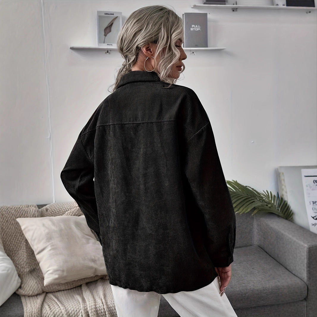 Vive - Trendy Corduroy Overshirt